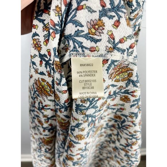 MAX STUDIO Tiered Floral Midi Dress Cream Multi Ruffled Boho - Picture 8 of 14